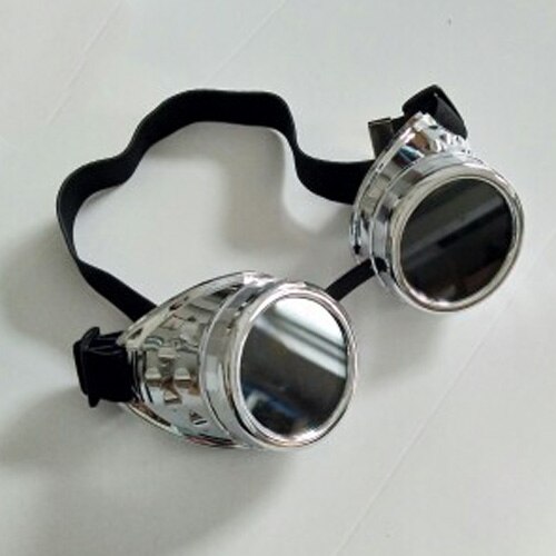 Hh steampunk beskyttelsesbriller victorianske briller biker cosplay cyber svejsning rave-us: Sølv
