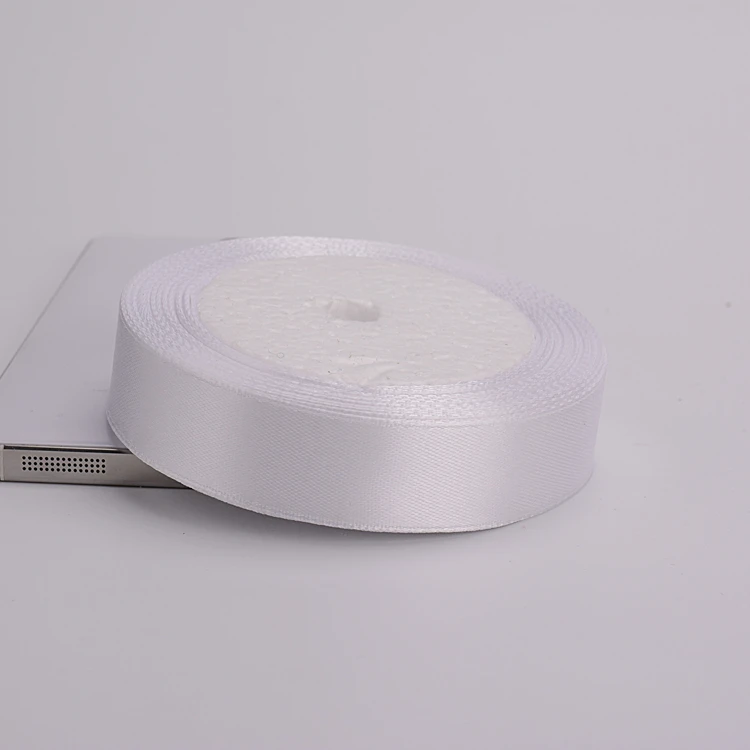 Cinta de tela satinada de poliéster blanco para decoración de tartas, cintas para envolver pasteles, accesorios de bricolaje, 6mm-50mm, 25 yardas: Negro