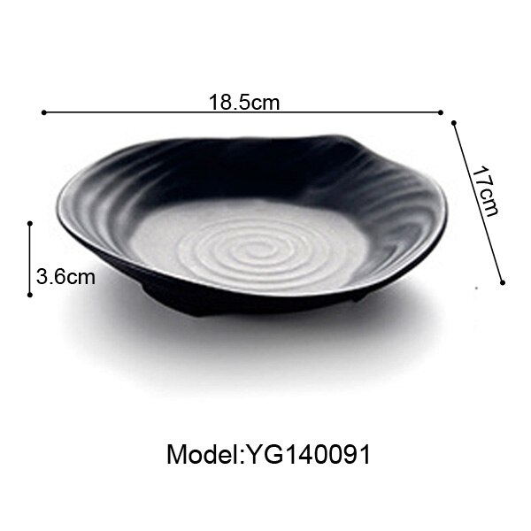A5 mélamine vaisselle assiette à dîner assiette Larregular plat à soupe avec bouche mélamine porcelaine Imitation vaisselle assiette à rôtir: YG140091