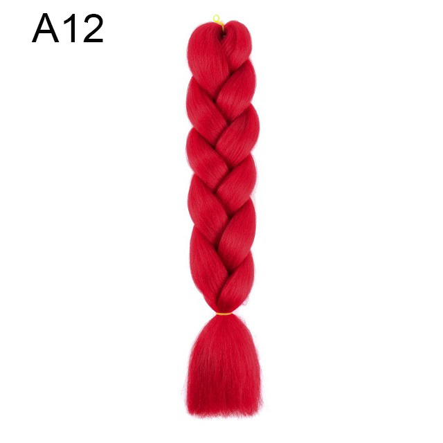 24Inch Synthetic Braiding Hair Extension Ombre Color Rainbow DIY Jumbo Hair Pink Red Blue Hairstyle for Women
