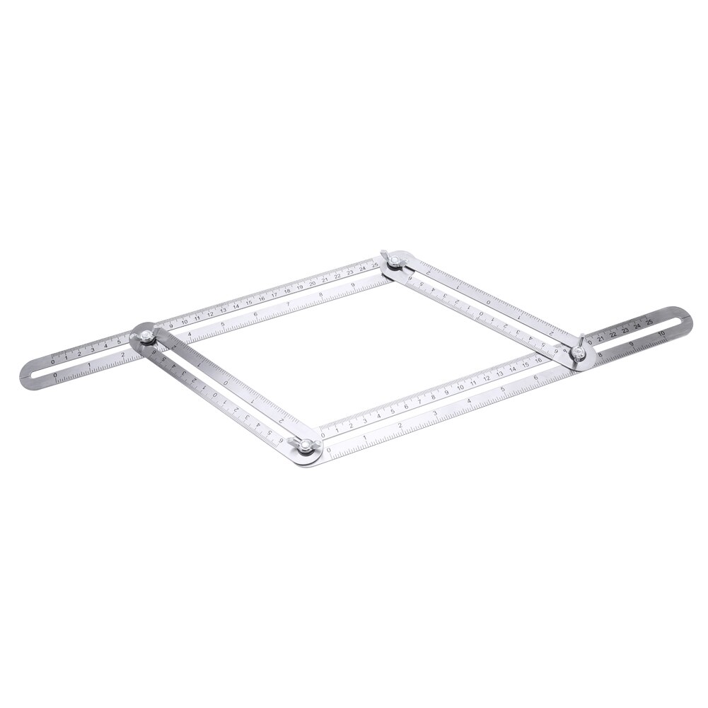 Foldable Ruler Multi-Angle Template Rulers Tool Stainless Steel Measuring Tools Four-Sided for Builders Handymen Craftsmen