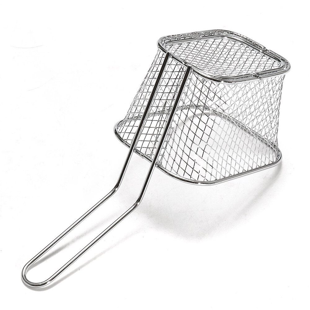 Mini French Deep Fryers Basket Net Mesh Fries Chip Kitchen Tool Stainless Steel Fryer Home Mini French Fries Baskets Strainer