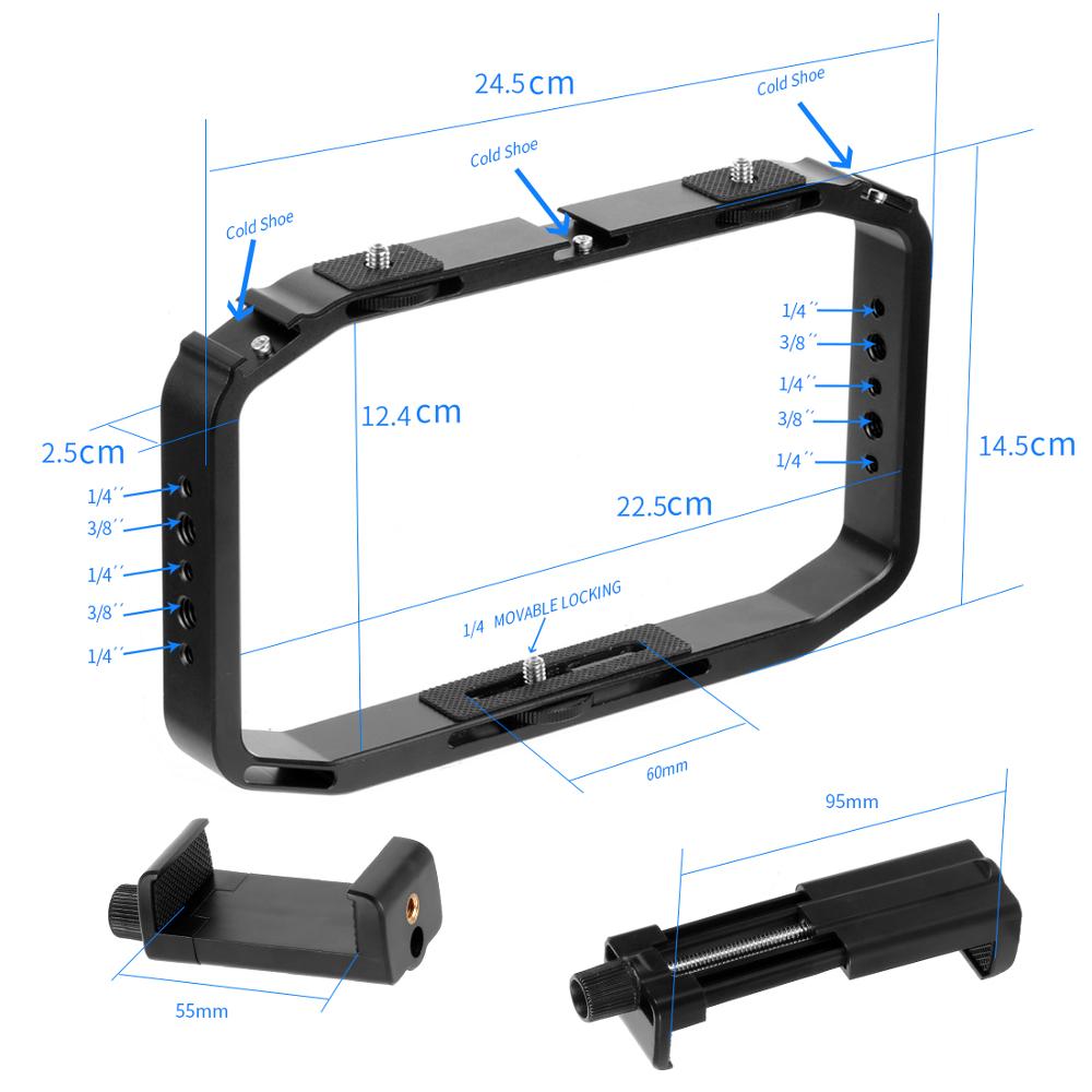 Handheld Kooi Camera Voor Gopro 7 6 Voor Dji Osmo Action/Yi/Eken Smartphone Standhouder Video Vlog grip Stabilizer Rig Beugel