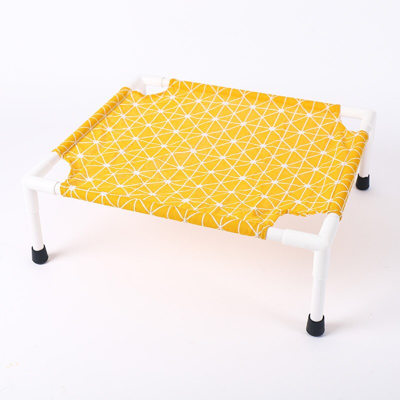 Wooden Elevated Summer Cat Bed House Pet House Pet Beds Wood Canvas dog Lounge Bed For Small Dogs Rabbit Puppy Durable Canvas: A