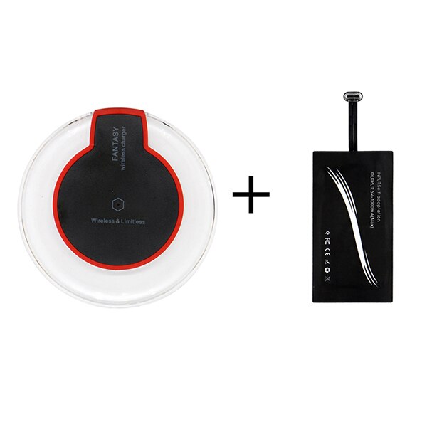 Qi Kit di ricarica Wireless trasmettitore adattatore per caricabatterie ricevitore ricevitore Pad bobina tipo-c kit Micro USB per iPhone Xiaomi Huawei: WHITE