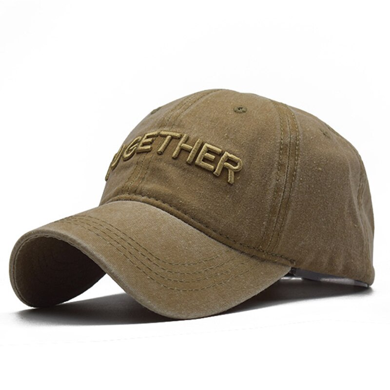 Tredimensionelle bogstaver vaskede broderede mænds baseballkasket udendørs afslappet kvinders solskærmskasket hundrede med ungdomsfarhat