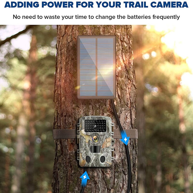 Solarpanel für wiederaufladbare akku-wildkamera (1800 mah 9v wasserdicht) für jagdkamera