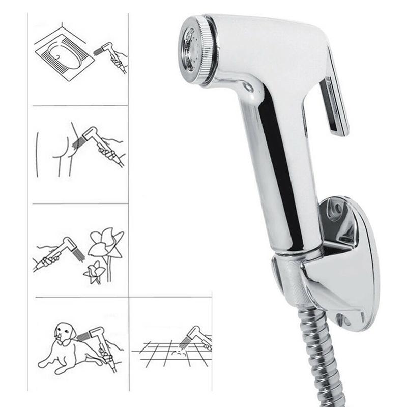 Handheld Toilet bidet sprayer kit Bathroom Self Cleaning ToiletBidet Shower Head Pressurized flushing nozzle Showers Spring Hose