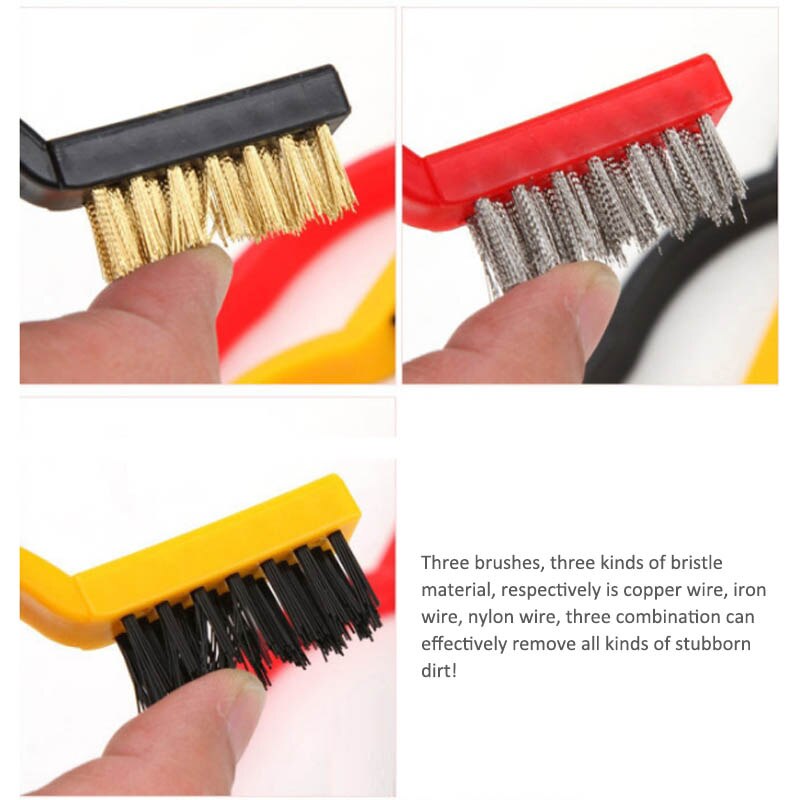 Cepillo de cobre multifuncional para cocina, herramientas de limpieza de estufa de Gas, cepillo de hierro, brochas de fibra de Metal, cepillo de alambre, 3 uds.
