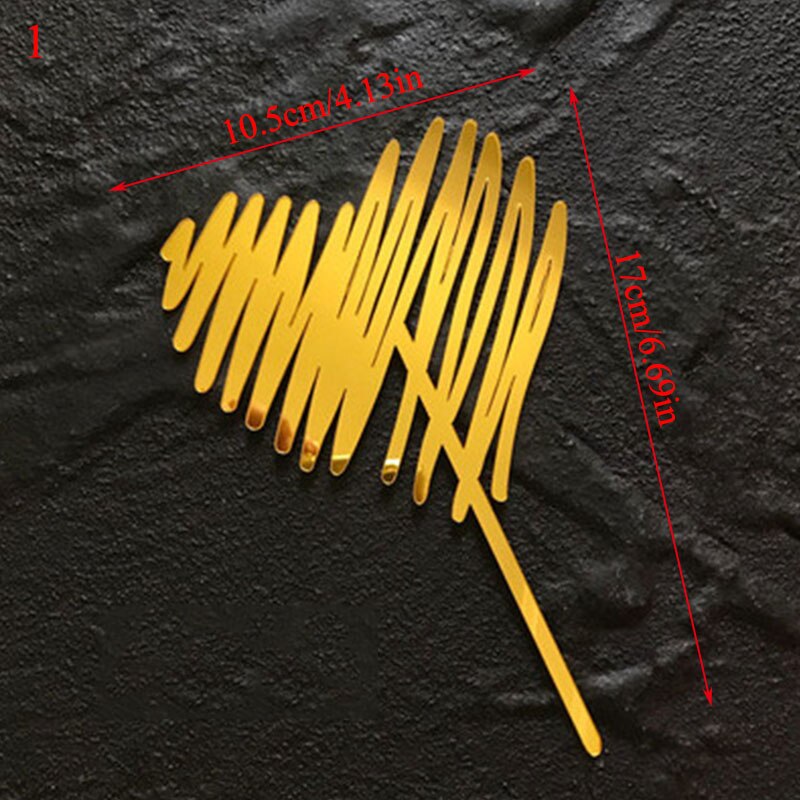 Tillykke med fødselsdagen kærlighed flag kage topper akryl bogstav guld sølv kage top flag dekoration til fødselsdagsfest: 1