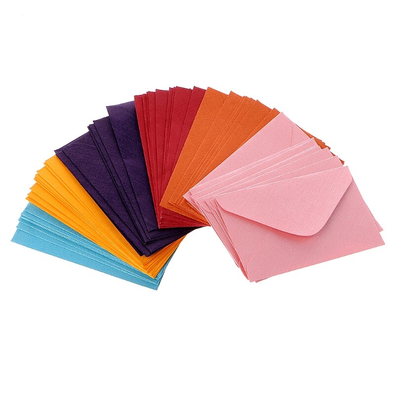 50 st färgglada retro tomma mini papper kuvert bröllopsfest inbjudan gratulationskort