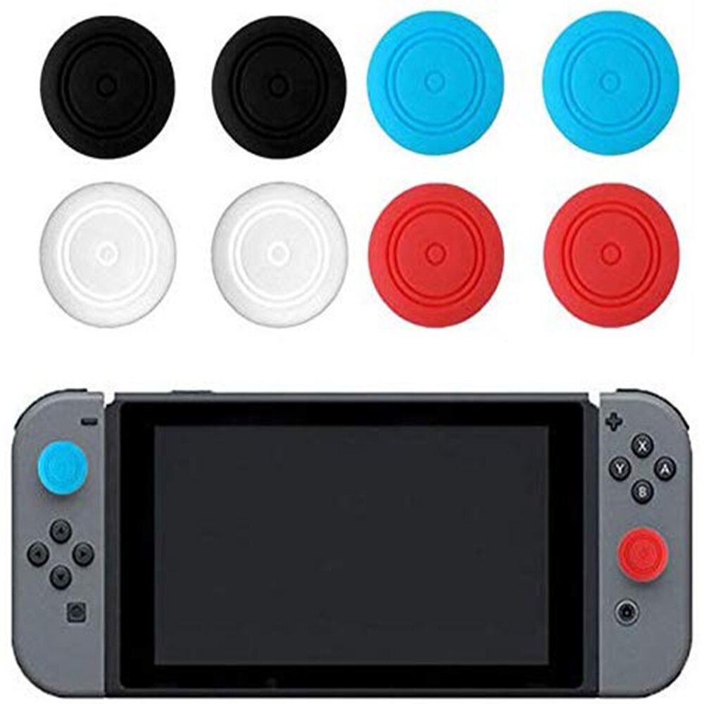 8 STUKS Siliconen Rechts & Links Thumb Grip Stick Cover Game Remote Joystick Cap Bescherm Skin Voor Nintendo Switch NS controller