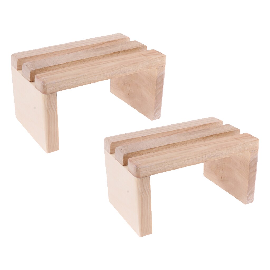 2 Stuks Hout Voet Stap Kruk Platform Voor Voeten Spa Bad Vat Emmer Wastafel Bad Toiletbril Onder Bureau 20.4x12.4x11cm