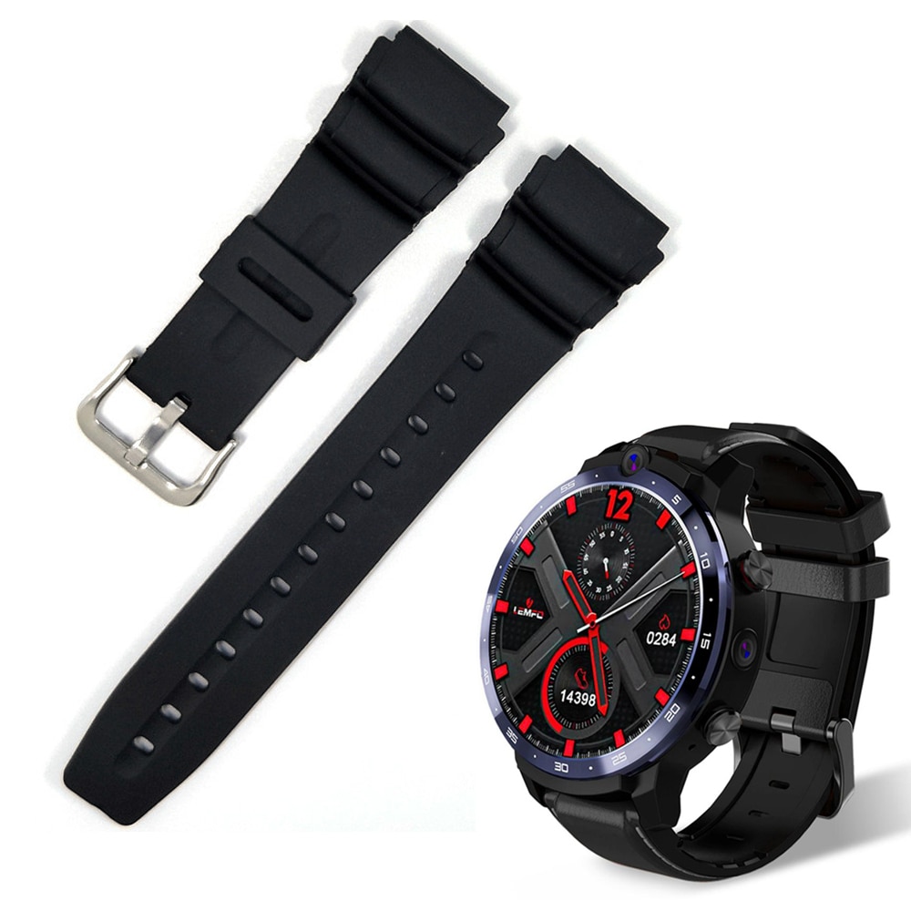 Voor Lemfo LEM12 Siliconen Rubber Horloge Band Strap Fit Lemfo Lem 12 Smartwatch Zwart Waterdicht Anti-Fall Sport Horlogebanden