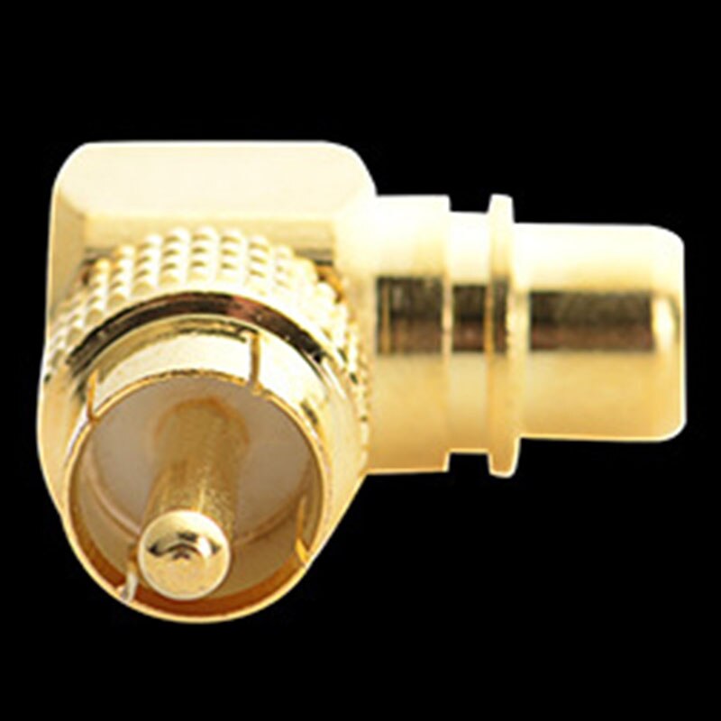 2 Pcs Copper L-Shaped RCA Right Angle Elbow 90 Degree Male Conversion Head Female to Male Wall Signal Cable Treasure