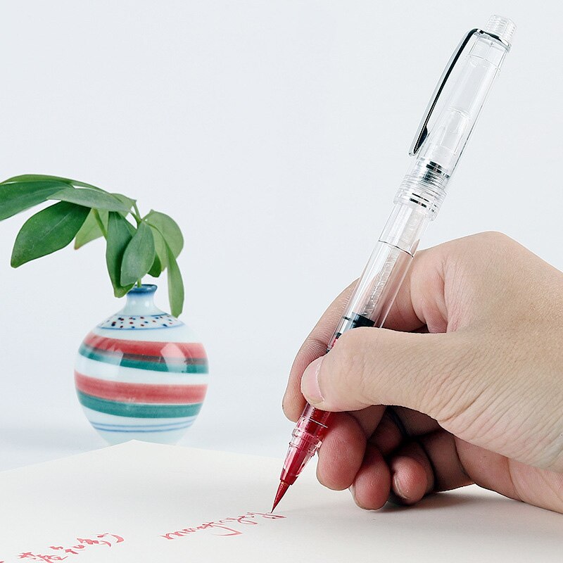 Stylo aquarelle rechargeable à encre à eau, brosse souple, transparente et lavable pour enfants, calligraphie, peinture, dessin, Papeterie