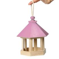 Bird Feeder Outdoor Wooden Hanging Bird Food Container for Balcony Garden Park Hummingbird Feeder for Parrots Feeding Tools #25: Pink
