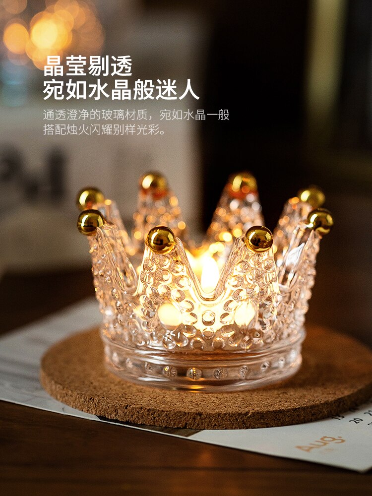 Crystal Crown Romantische Kandelaar Creatieve Desktop Sieraden Stand Decoratie Ornamenten Diner Bij Kaarslicht Rekwisieten