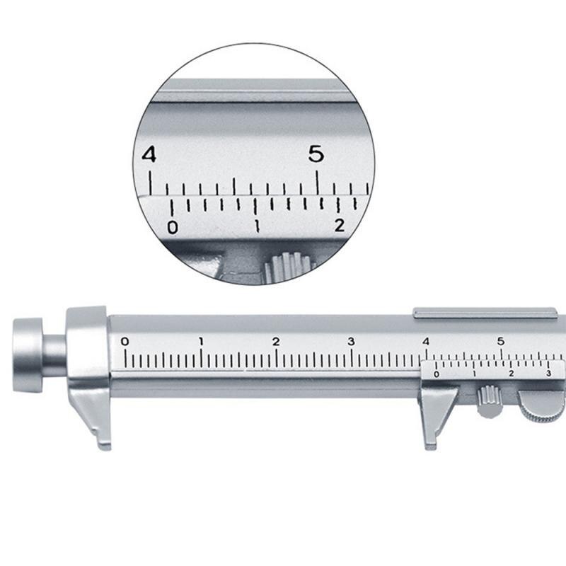 0-100MM Vernier Caliper Marker Pen Ballpoint Pen Silver Gauging Tools Multifunction Measuring Pen Measuring Hand Tool