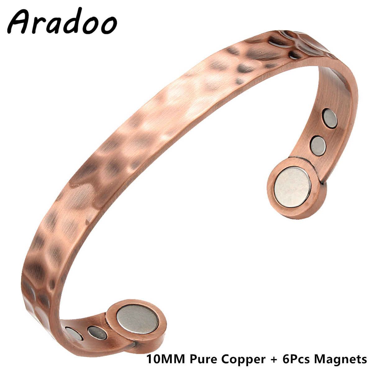 Aradoo pulseiras magnéticas de cobre para homens e mulheres com ímãs de neodímio árvore da vida pulseira de cobre puro joia presente: Cor dourada pura