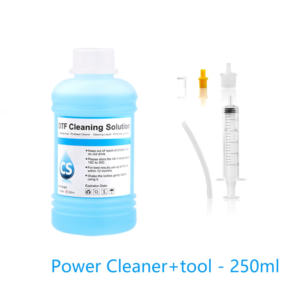 Dtf Inkt Cleaning Oplossing Vloeistof Voor Dtf (Directe Overdracht Film) printer Printkop Buis Schoonmaken (3 Capaciteit Opties): 250 power with Tool