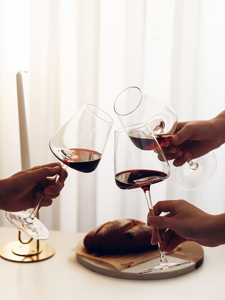 Copa de vino tinto hecha a mano de fondo convexo creativa, cristal ultrafino burdeos, copa de Arte de degustación de vientre grande, 270-600Ml