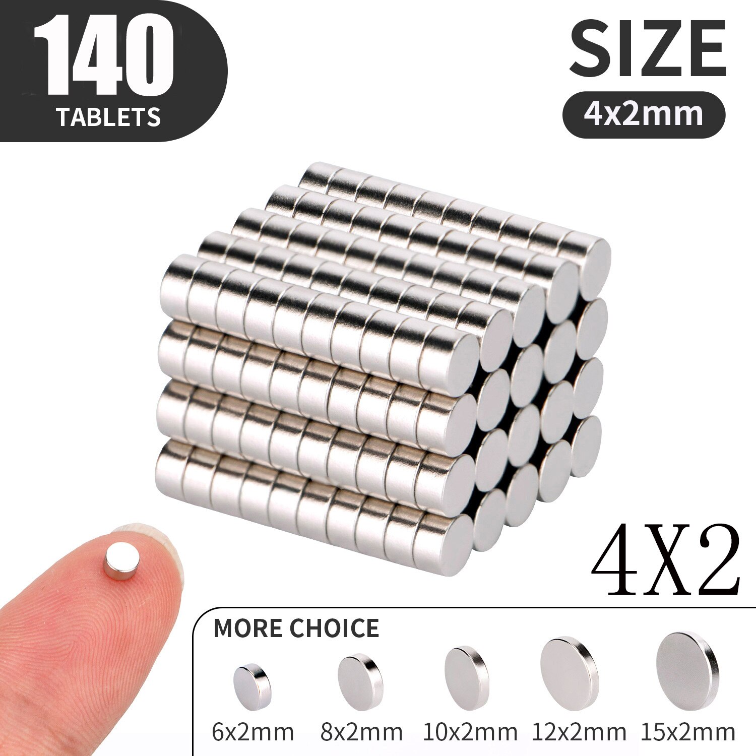 50 100 140PCS/Lot 4x2mm Magnet Round Small Magnet Strong magnets Rare Earth Neodymium Magnet: 140pcs(4x2)