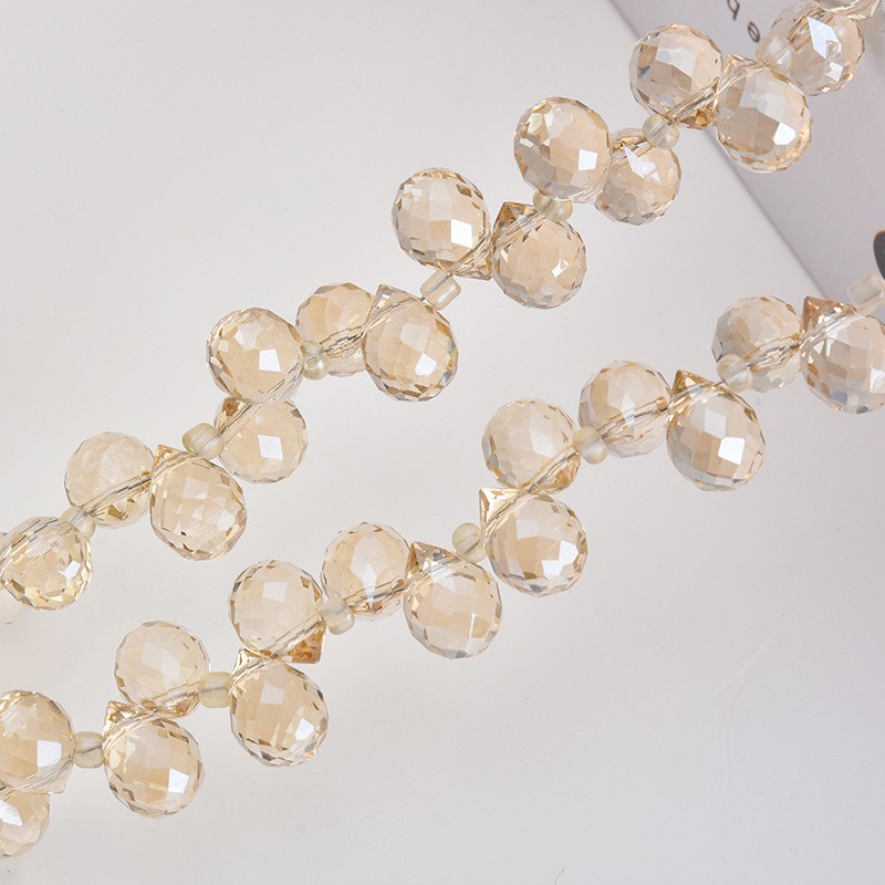 20 stk. ab farvede facetslebne glasperler, 6*7mm skinnende krystal jordbærperler til smykkefremstilling, forsyninger, armbånd, øreringe, tilbehør: Grå