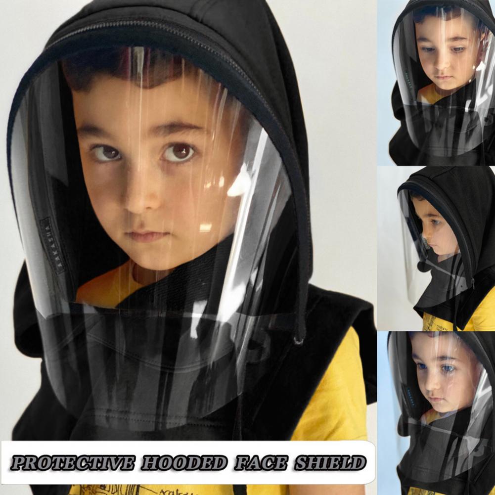 Kid Clear Hooded Hat Anti-spray Reusable Full Face Unisex Protective Hat for Camping
