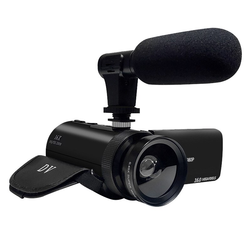EIRMAI Digital Camera Professional 1080P HD 16MP Handheld Camcorder with Lens & Microphone: Default Title