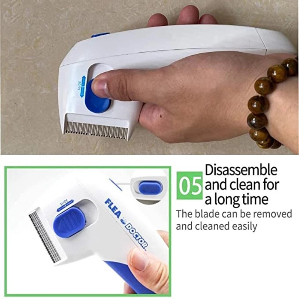NICREW-limpiador eléctrico de Piojos para mascotas, peine de eliminación de aseo, herramientas para limpieza de gatos y perros, cepillo antipulgas, suministros de peine para mascotas