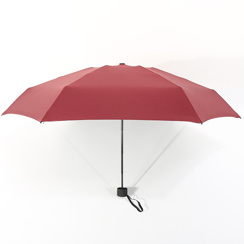 180g Mini moda cep 5 katlanır bayanlar Ultra hafif taşınabilir seyahat UV koruma güneşlik erkek açık şemsiye: Red