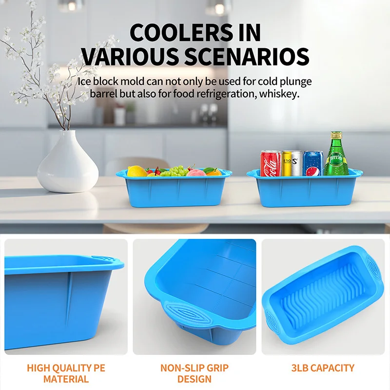 Moldes para cubitos de hielo de silicona Extra grandes, cubo de hielo para baño frío, fabricación de cubitos de hielo, moldes para hornear pasteles, nuevos moldes para cubitos de hielo, 1-10 Uds.