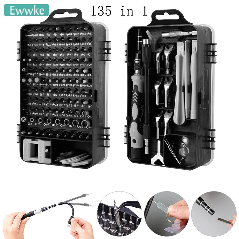 135 In 1 Schroevendraaier Set Handgereedschap Kit Torx Bit Set Mobiele Telefoon Reparatie Fans Tv Gereedschap Kit Met verlengstuk