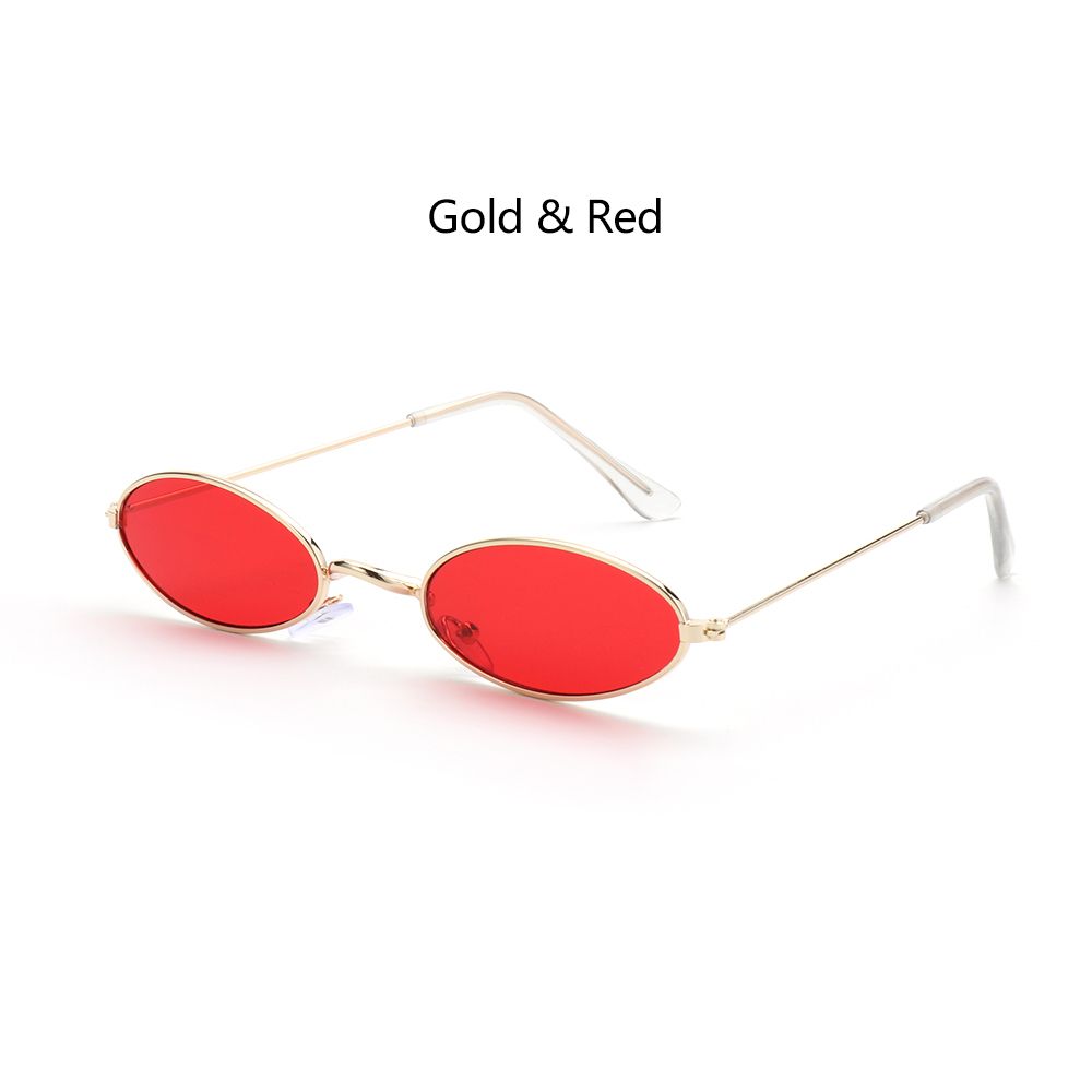 Gafas de sol ovaladas con montura pequeña para hombre y mujer, lentes clásicas de estilo Retro, de Color metálico, a la: YELLOW