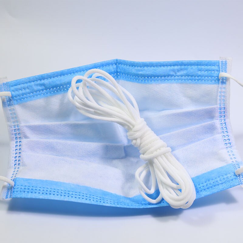 500/300/200m bandes élastiques pour masques, longueur de couture, largeur, cordon élastique blanc, épaisseur de couture, 3mm accessoires de couture diy