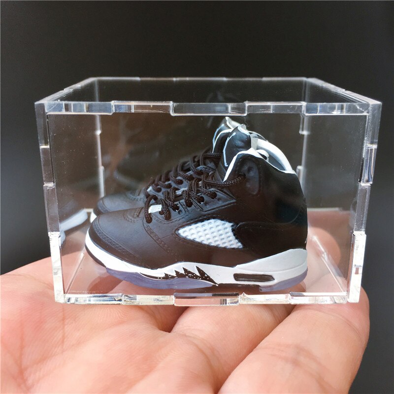 1/6 Schaal 3D Sneakers Modellen 5's Tropical Teal Holle Schoenen Model Met Display Box Voor Collection Voor Telefoon Strap