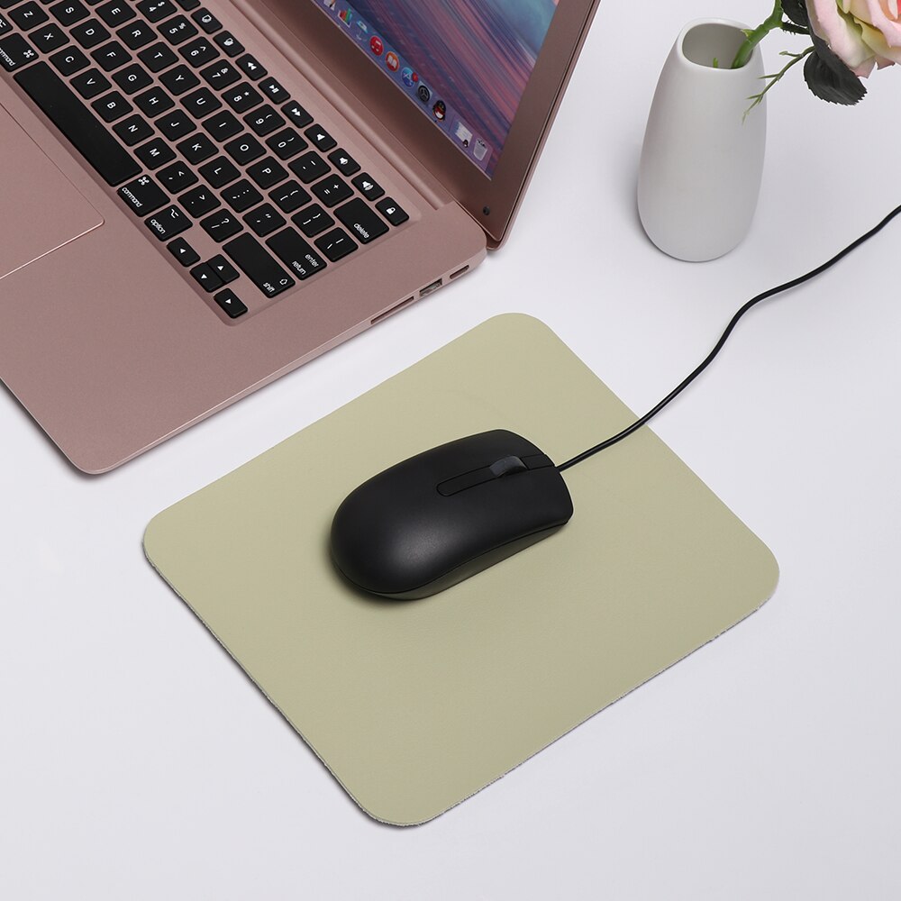 1pc Anti-slip Mouse Pad PU Leather Gaming Mice Mat Desk Cushion Comfortable Mouse Mat For Laptop PC MacBook Universal