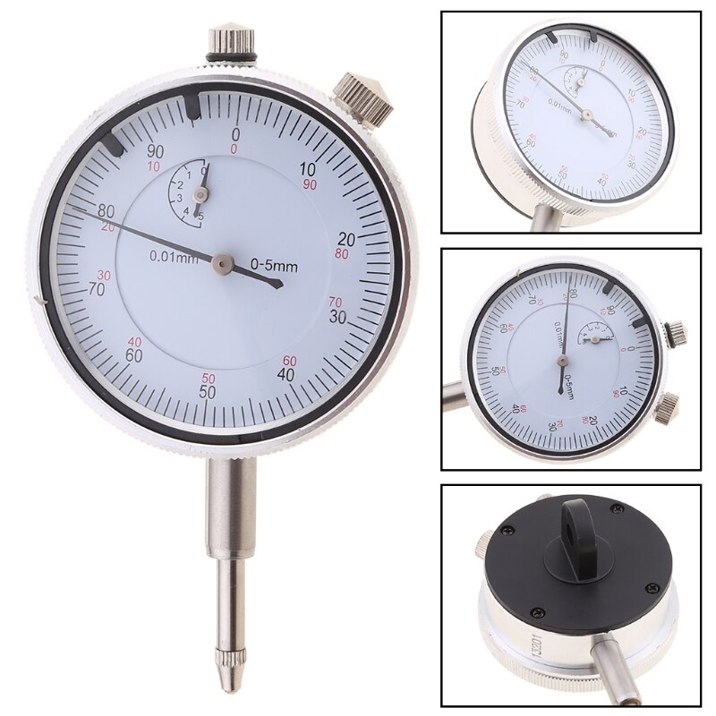 0-5mm/0.01mm Dial Indicator Gauge Meter with Lug Back Precise Measure Instrument Dial Gauge Micrometer Tool