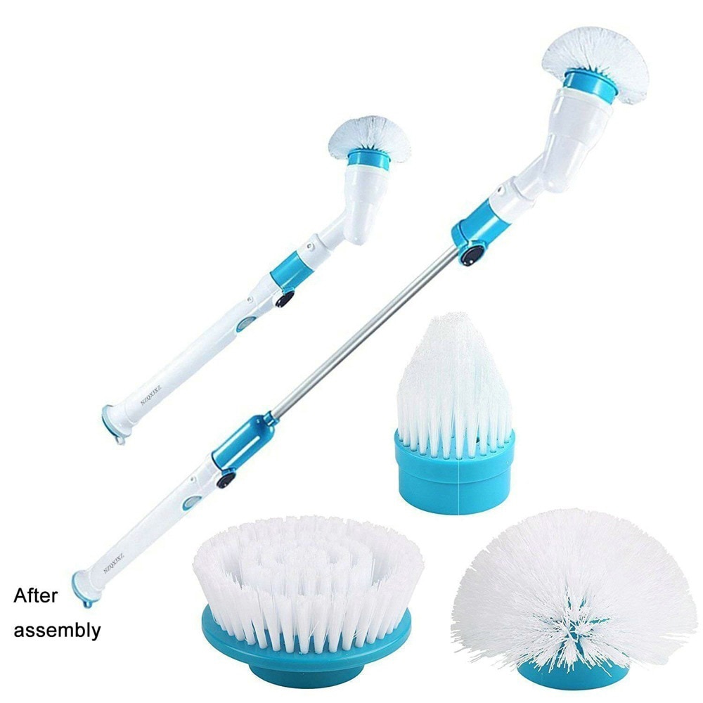 Electric Spin Scrubber Cordless Rechargeable Bathroom Scrubber Cleaning Brush with Extension Handle Adaptive Brush Tub