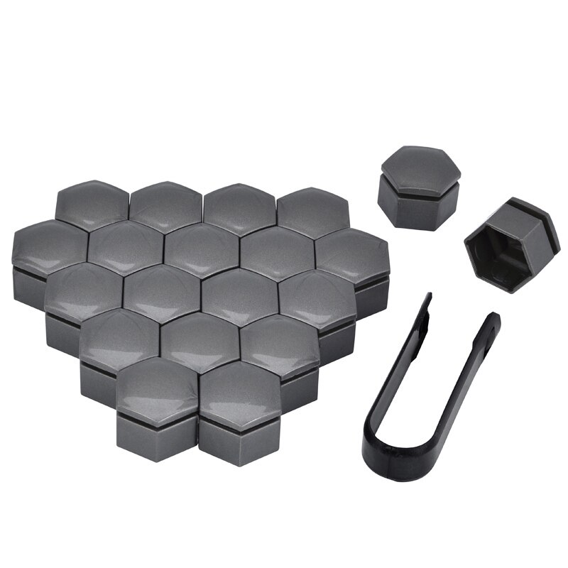 Espeeder 20 stk 22mm bil styling bil hjul nav skrue dæksel hjul møtrik bolt dæksel beskyttelses bolt caps nav skrue beskytter: Grå