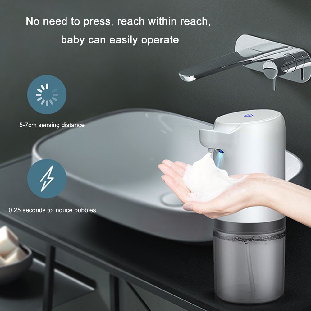 400ml Touchless Automatic Soap Dispenser USB Charging Smart Infrared Sensor Foam Soap Dispenser Hand Sanitizer Container