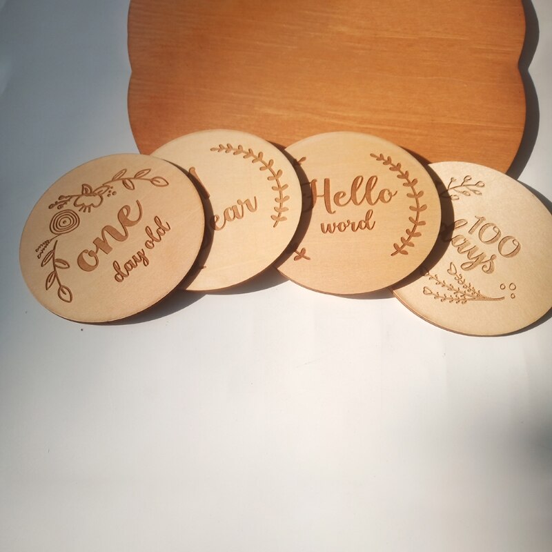 12/14/16 st baby milstolpe kort trä fira bebis födelse månatliga inspelningsskivor nyfödd dusch diy
