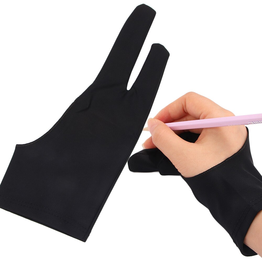 Anti-Fouling Twee Vingers Kunstenaar Anti-Touch Handschoen Voor Tekening Tablet Rechts En Links Hand Handschoen Anti-Fouling Voor Ipad Screen Board