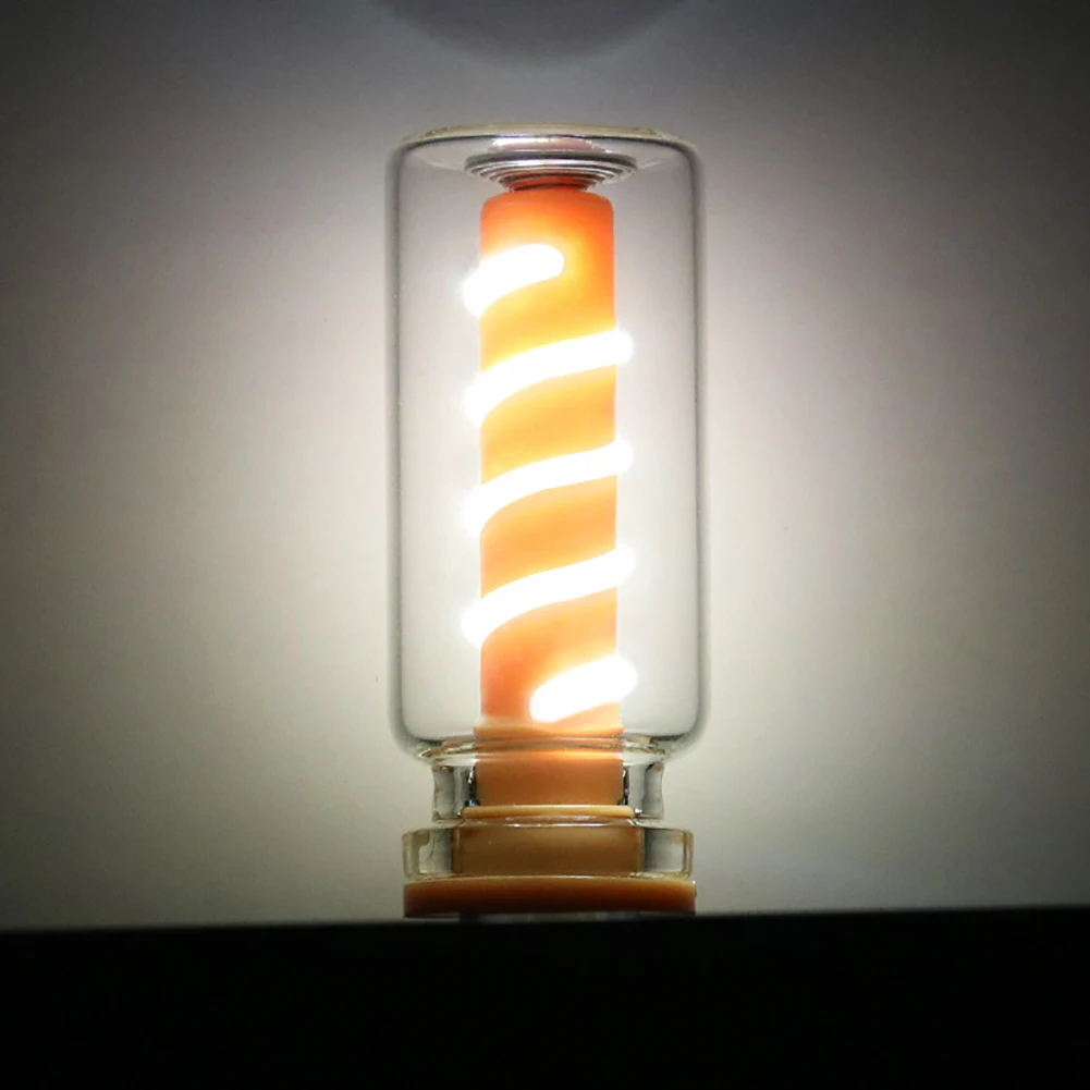 Bombilla LED USB con filamento en espiral para coche, bombillas LED Retro de 5V con atenuación táctil, luz nocturna de 1W, iluminación LED decorativa incandescente para acampar