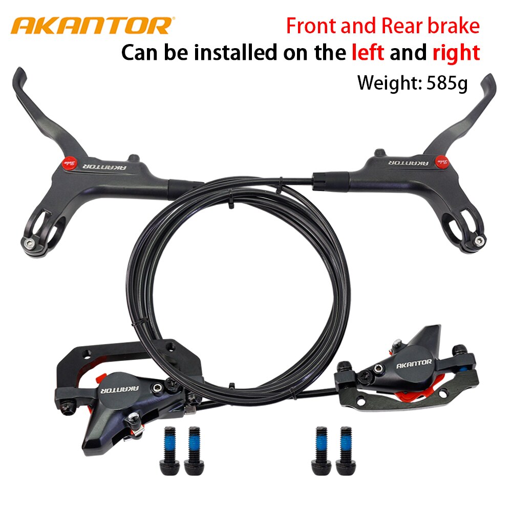 AKANTOR hydraulic mountain bike disc brake front 8000 / rear 1400mm bicycle brake ultralight bicycle parts brake kit: 1 pair brakes