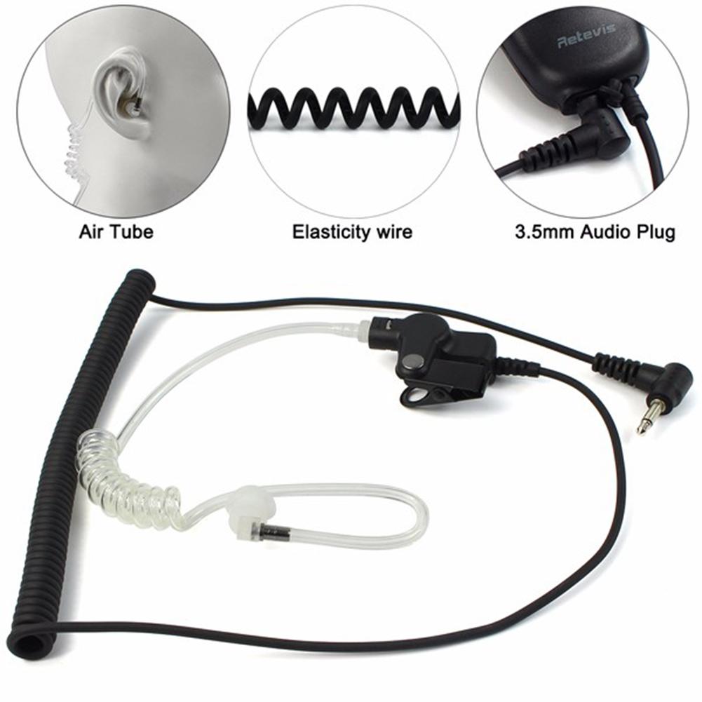 3.5mm In Ear Anti-straling Oortelefoon Enkele Luisteren Air Tube Stereo Opgerolde Kabels Mono Functie Oortelefoon Surveillance Headset