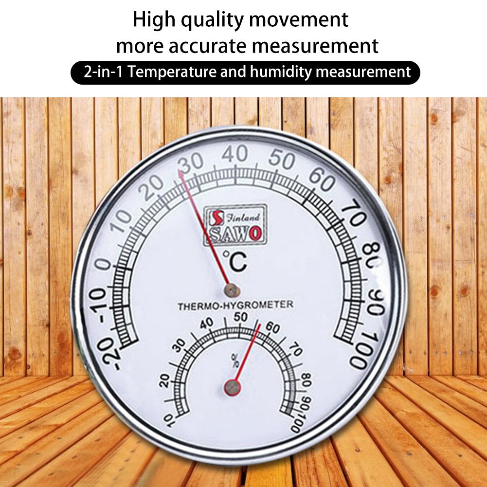 2-In-1 Sauna Thermometer Hygrometer Sauna Thermometer Metalen Behuizing Exquisite Dial Temperatuur Vochtigheid Meting Voor Huizen 4
