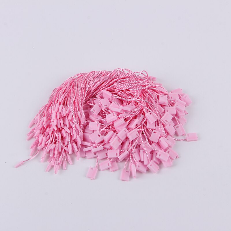 950 stücke Bunte Hängen Tag Nylon String Snap Lock Pin Schleife Verschluss Haken Krawatten: Pink