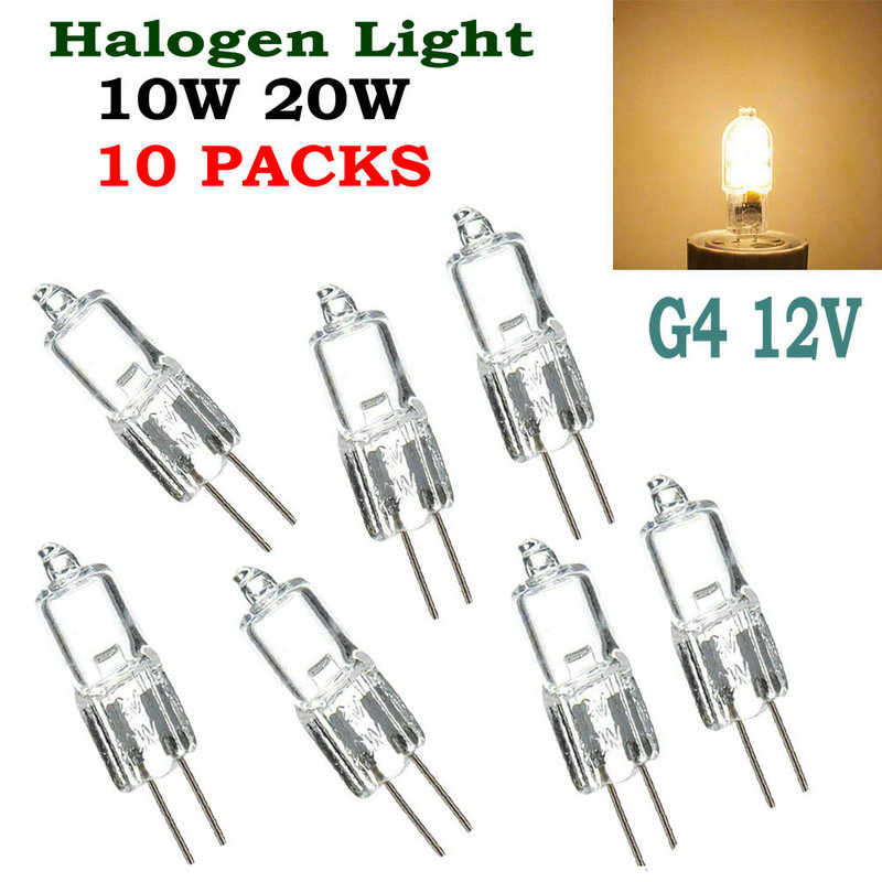 10 stücke G4 10/20/35/50 W Halogen Dimmbare Kapsel Glühbirne Ersetzen Licht Lampen Perlen AC 12V Warm Weiß Innen halogen G4 Lampe